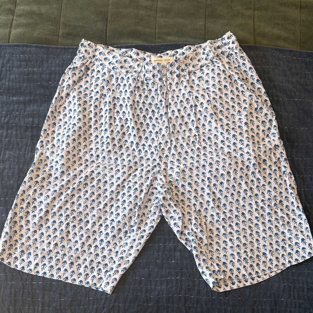 REBECCA TAYLOR Ditsy Tulip Print Bermuda Shorts